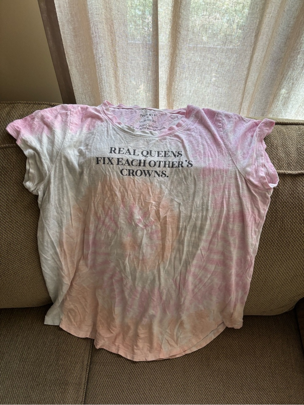 torrid Pink & White Tie-Dye 'Real Queens' Graphic Tee
